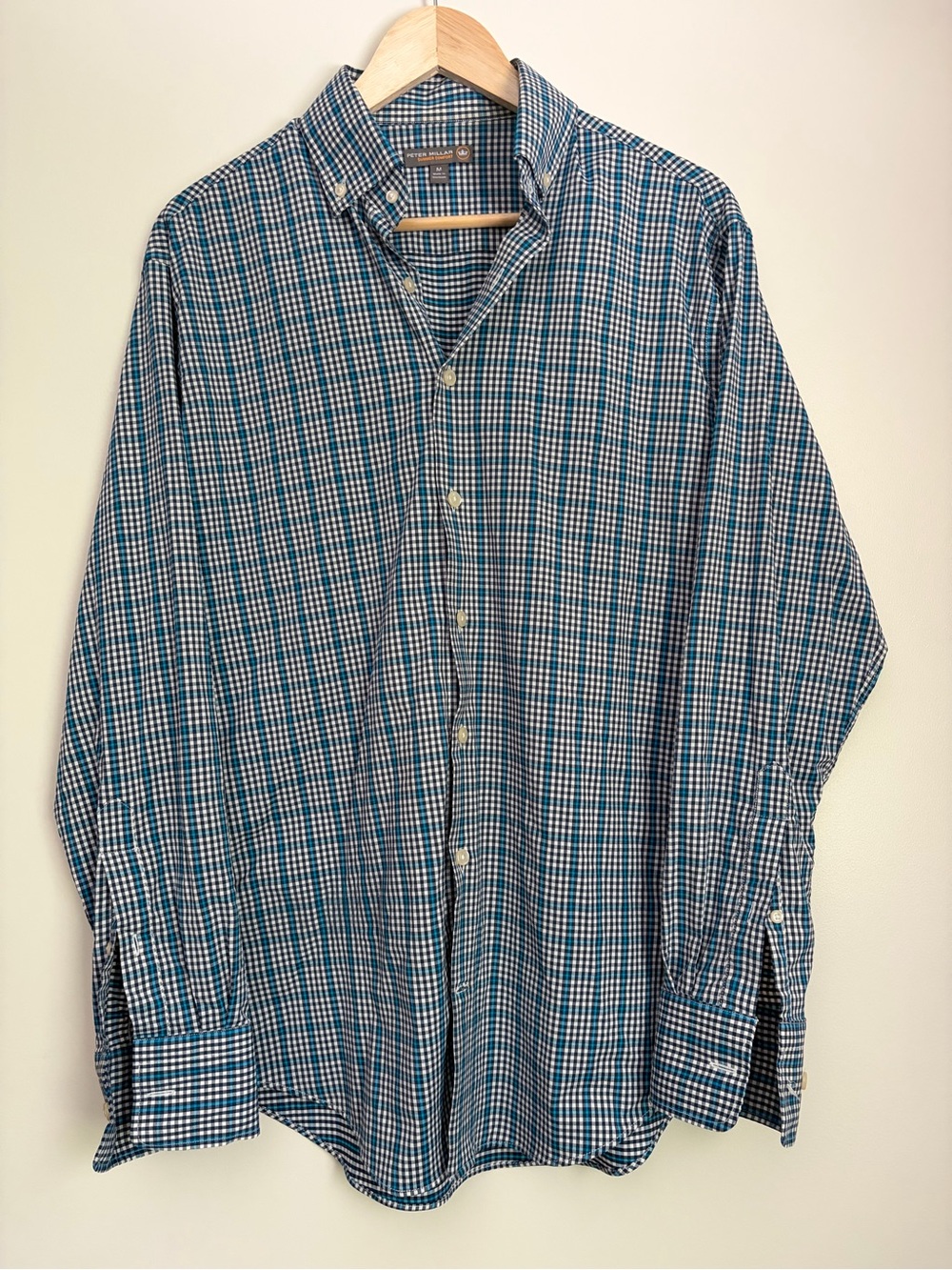 Peter Millar Summer Comfort Gingham Check Button-Down – Men’s Medium